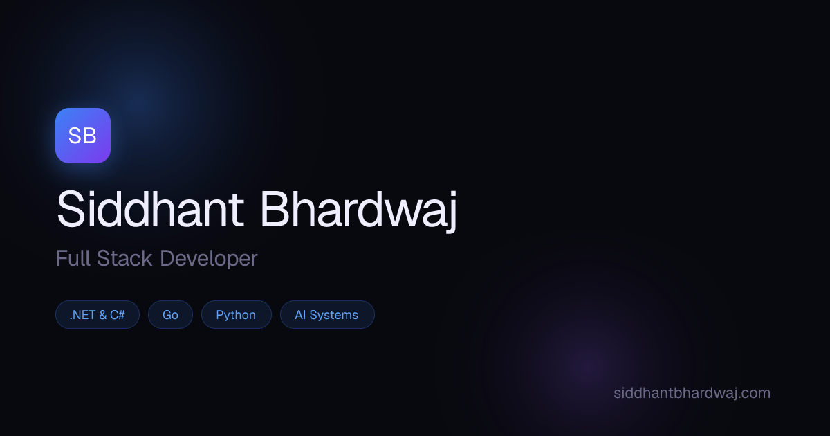 Siddhant Bhardwaj | Full Stack Developer | VIT Chennai Graduate